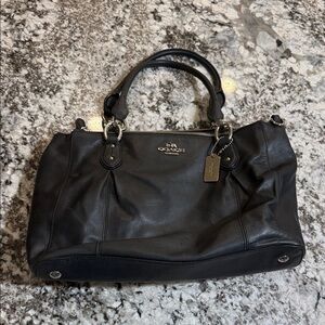 Coach Collette Black Leather Satchel